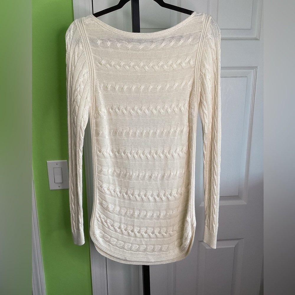 Ralph Lauren Cream Cable Knit Sweater, size Medium (fits Small)